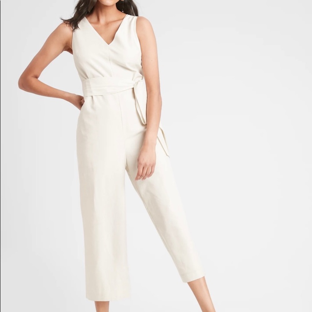 Banana Republic elegant cream jumpsuit